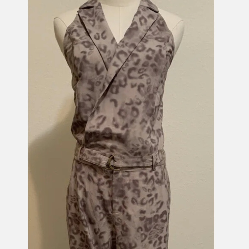 Guess Gray Leopard Jumpsuit
